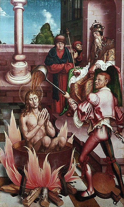 Boiling of St. John the Evangelist. Hans Fries