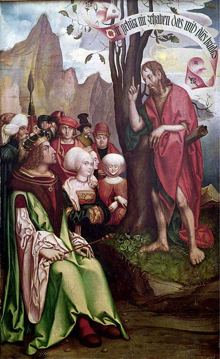 St. John the Baptist Preaching Before Herod, from the Triptych of St. John. Hans Fries