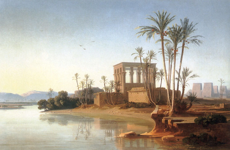 The Ruins at Philae Egypt. Johann Jakob Frey Frey