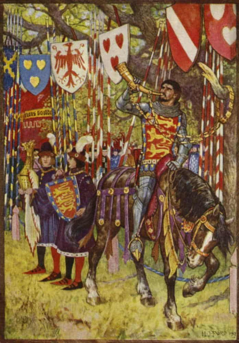 Граф Хантингдон трубит в золотой рог. Генри Джастис Форд