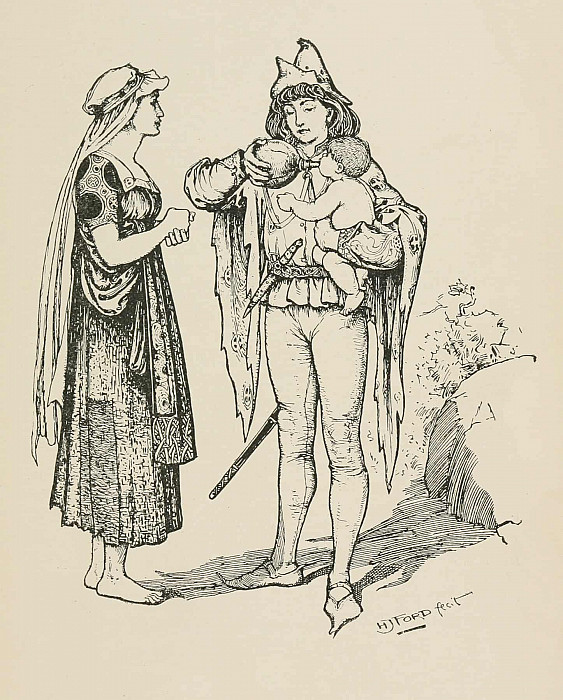 Принц кормит Младенца из своей фляги. Генри Джастис Форд