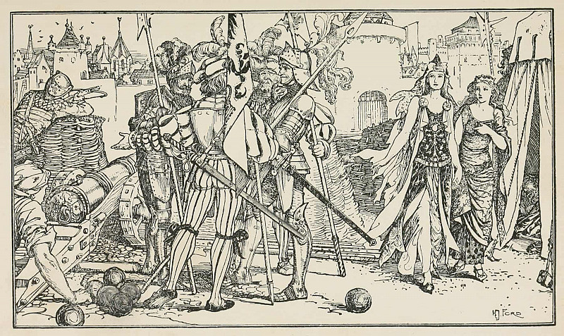 Фея и Доттерина проходят незамеченными через Лагерь Врага. Генри Джастис Форд