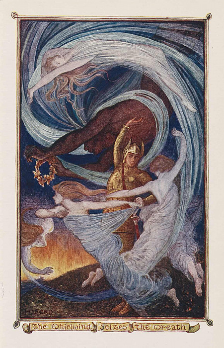 The Whirlwind seizes the wreath. Henry Justice Ford
