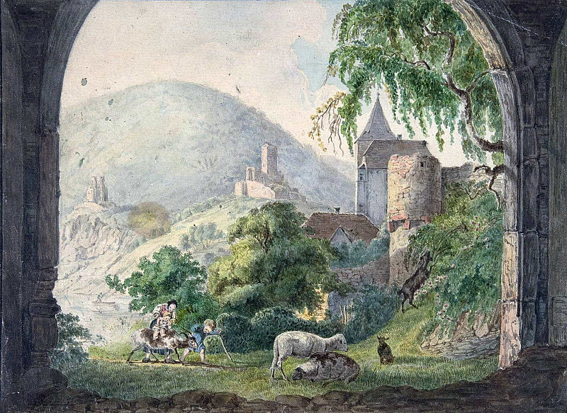 The Four Castles of Neckarsteinach. Carl Philipp Fohr