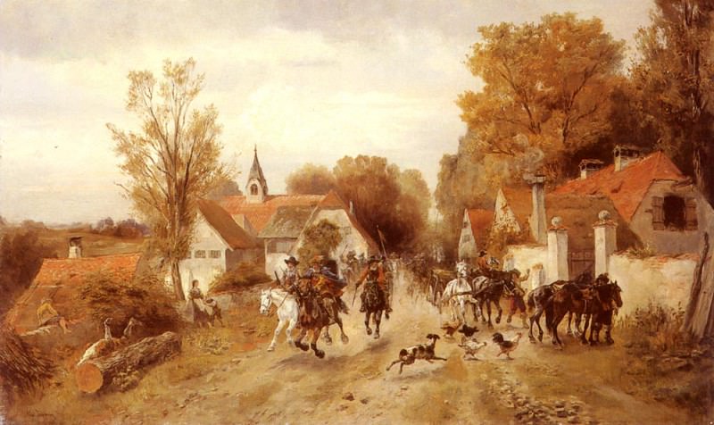 Friedlander Alfred Ritter von Malheim The Approaching Cavalry. Альфред Риттер Фон Малхайм Фридландер