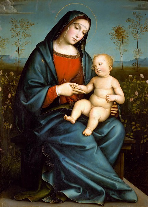Мадонна с Младенцем в розарии