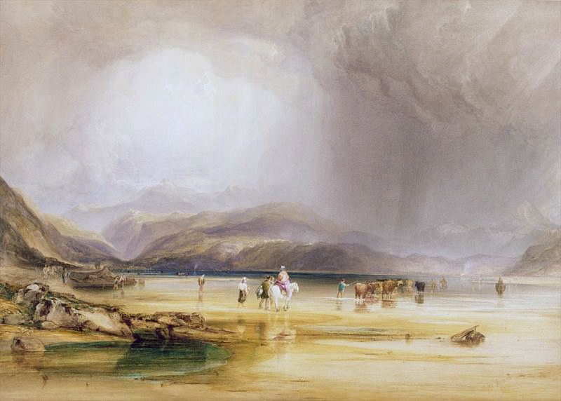 View from Snowdon from Sands of Traeth Mawe taken at the Ford between Pont Aberglaslyn and.... Anthony Vandyke Copley Fielding