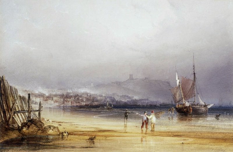 Scarborough Castle from the South. Anthony Vandyke Copley Fielding