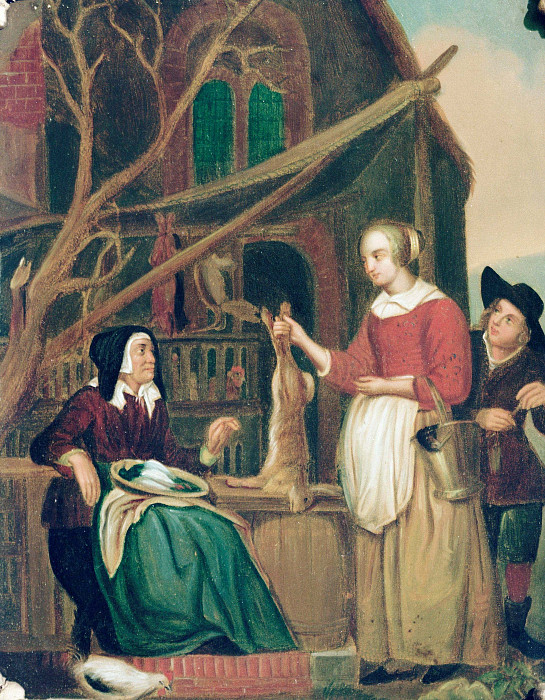 Shopping at the Farmers Market; Der Einkauf Auf Dem Bauernmarkt. John Faed