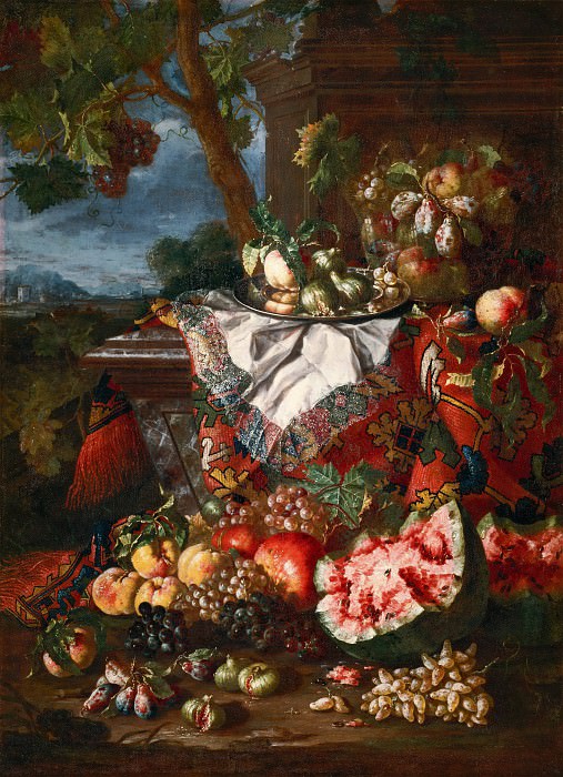 Still Life with Classical Elements and Fruit. Pietro Navarra