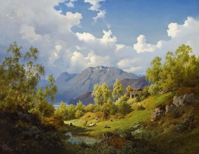 Пейзаж. Мотив из долины Нуме в Норвегии. Йоахим Фрих