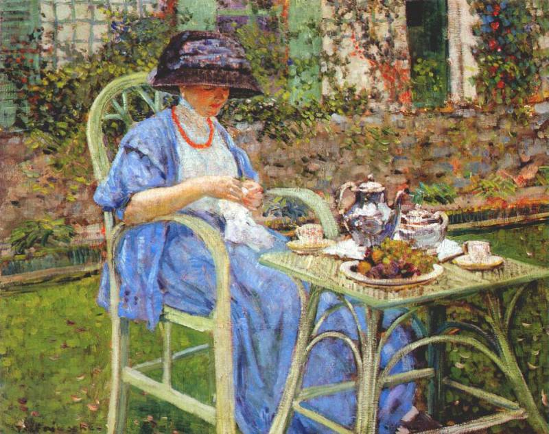 Завтрак в саду, ок.1911. Фредерик Карл Фризеке