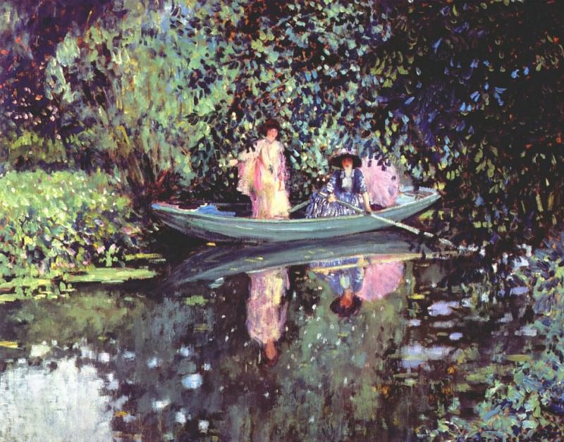 two ladies in a boat c1905. Frederick Carl Frieseke