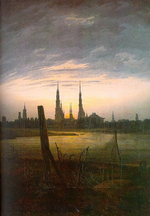 City at Moonrise. Caspar David Friedrich