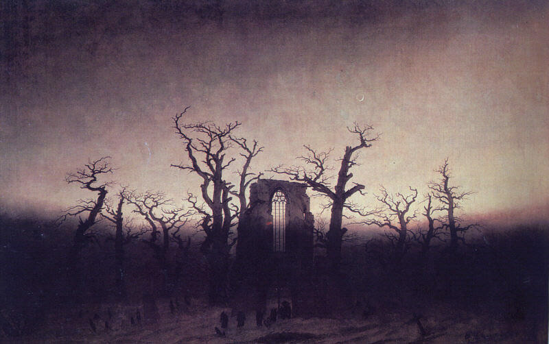 Abbey in an Oak Forest. Caspar David Friedrich