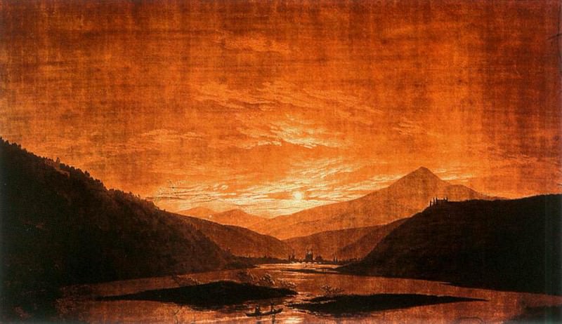 Mountainous River Landscape. Caspar David Friedrich