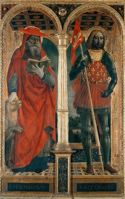 Altarpiece of S. Maria delle Grazie, Bergamo - Sts Jerome and Alexander. Vincenzo Foppa