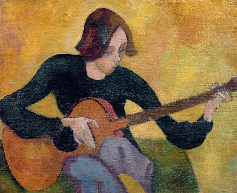 Nina Hamnett (1890-1956) with Guitar. Roger Eliot Fry