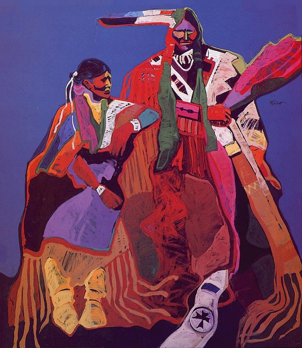 Бернс Краснокожий с женой племени навахо. Малкольм Фёрлоу