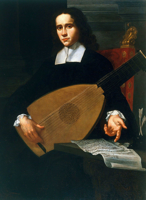 Portrait Of A Lute Player. Antonio Domenico Gabbiani