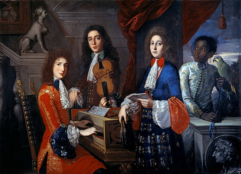 Three Musicians At The Medici Court. Antonio Domenico Gabbiani