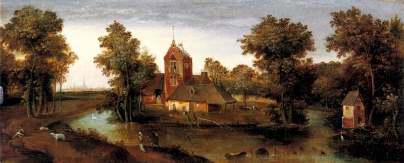 A Moated Tower With Farmhouses. Abel Grimmer
