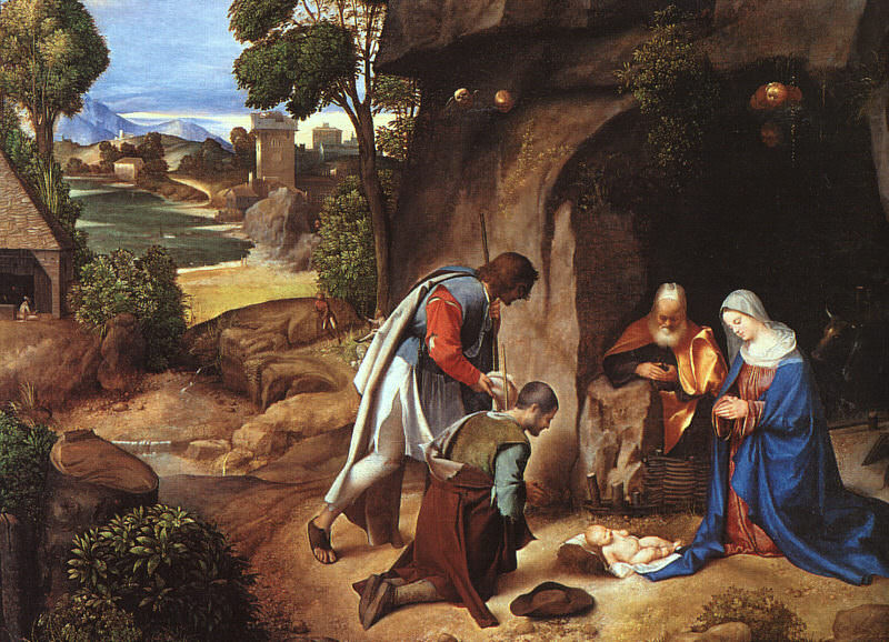 THE ADORATION OF THE SHEPHERDS, 1505-10, NGW. Giorgione (Giorgio Barbarelli)