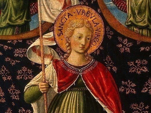 Saint Ursula with Angels and Donor, 1455, 47x28.6. Benozzo (Benozzo di Lese) Gozzoli