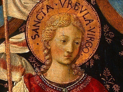Saint Ursula with Angels and Donor, 1455, 47x28.6. Benozzo (Benozzo di Lese) Gozzoli