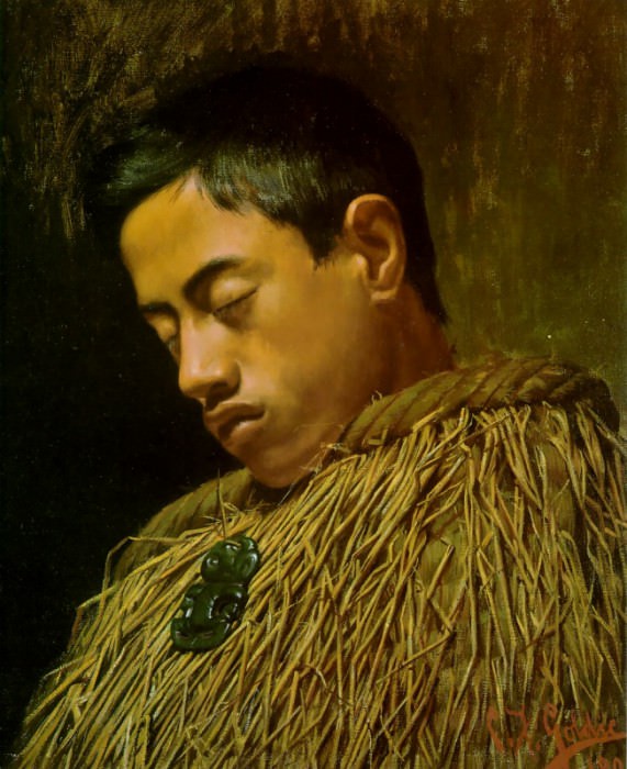 Caught napping 1901 43x35.5cm. Charles Frederick Goldie