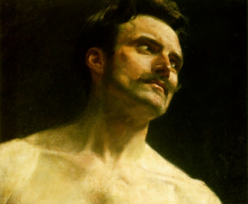 Male torso Julians Academy Paris 1897 37.5x44cm. Charles Frederick Goldie