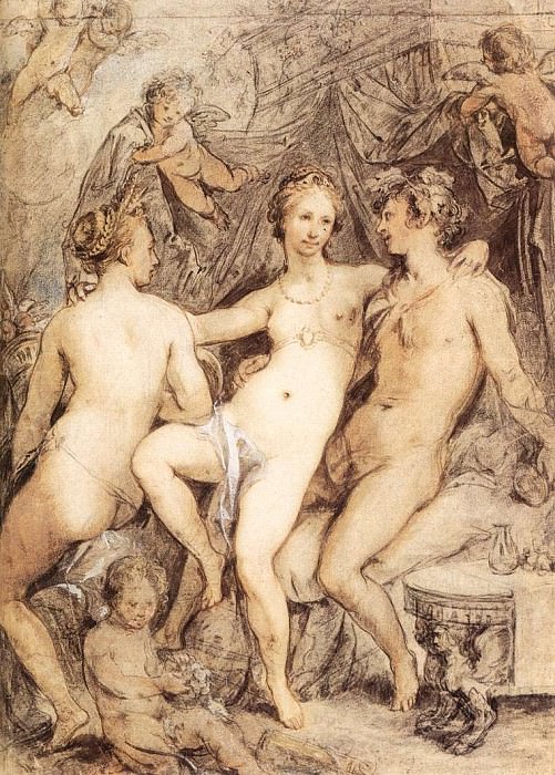 Venus Between Ceres And Bacchus. Hendrick Goltzius