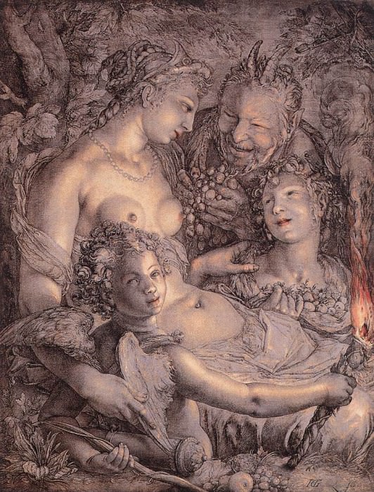 Without Ceres And Bacchus Venus Would Freeze. Hendrick Goltzius