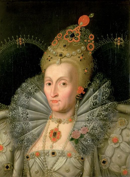 Queen Elizabeth I bust length portrait. Marcus Gheeraerts (The Younger)