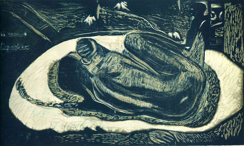Гравюра -Дух мертвых бодрствует-, 1893-94. Поль Гоген