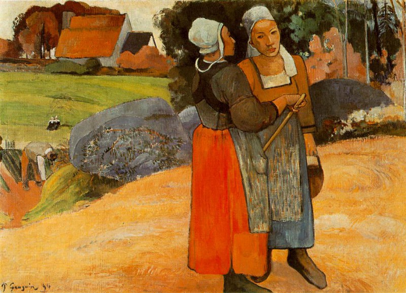 Paysanes Bretones (Breton peasant women) 1894 Oil on. Paul Gauguin