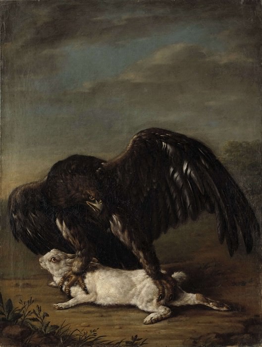 Eagle Catching a Hare. Johann Friedrich von Grooth