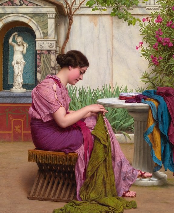 A seamstress. John William Godward
