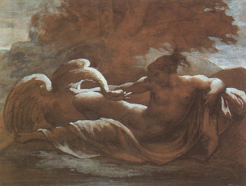 Leda and the swan. Jean Louis Andre Theodore Gericault