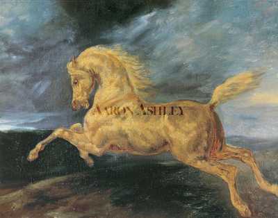 Horse frightened by lightning. Jean Louis Andre Theodore Gericault