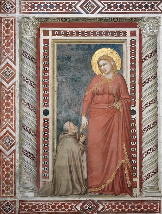 Капелла Марии Магдалины: Мария Магдалина с коленопреклоненным донатором епископом Понтано. Джотто ди Бондоне
