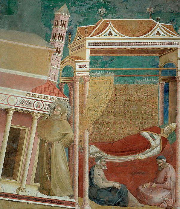 Сцены из жизни святого Франциска: 06 Сон Иннокентия III. Джотто ди Бондоне