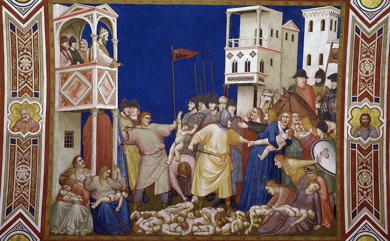 Frescoes of the north transept - The Massacre of the Innocents. Giotto di Bondone