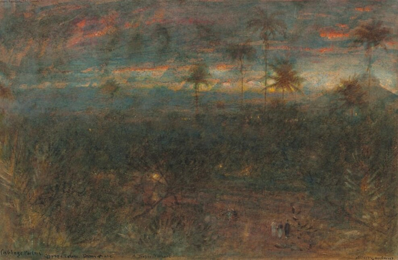 Cabbage palms, Demerara, Guyana. Albert Goodwin