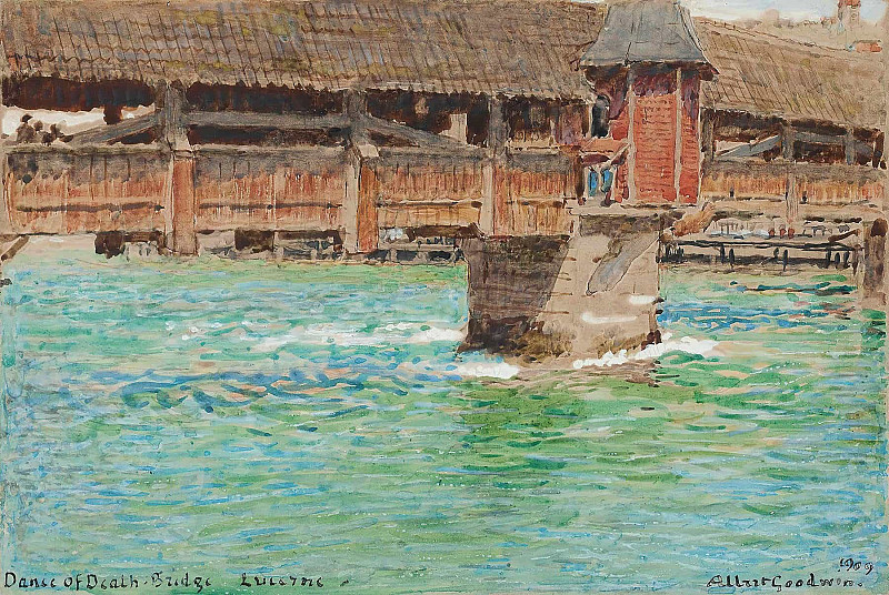 Dance Of Death Bridge, Lucerne. Albert Goodwin