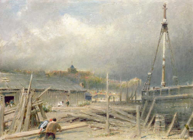 Boat Building. Albert Goodwin