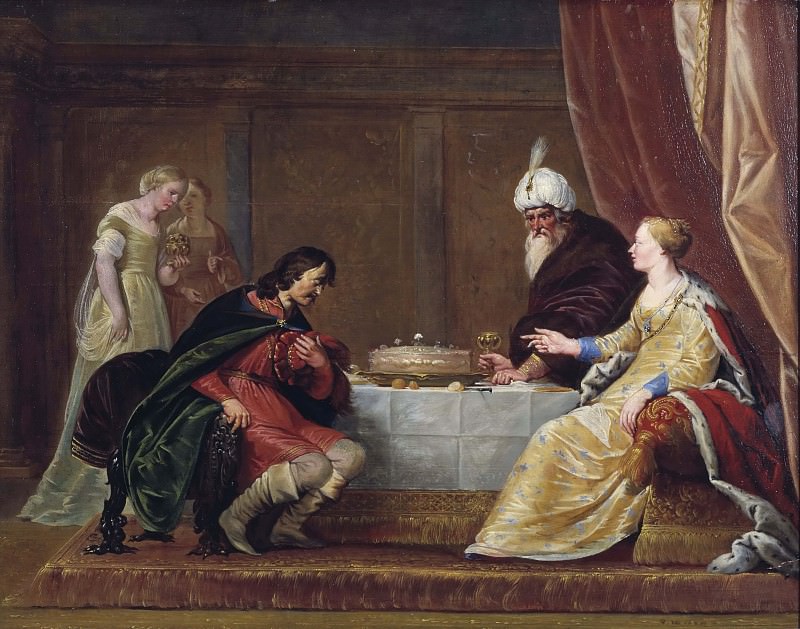Esther, Ahasuerus and Haman. Pieter Fransz De Grebber