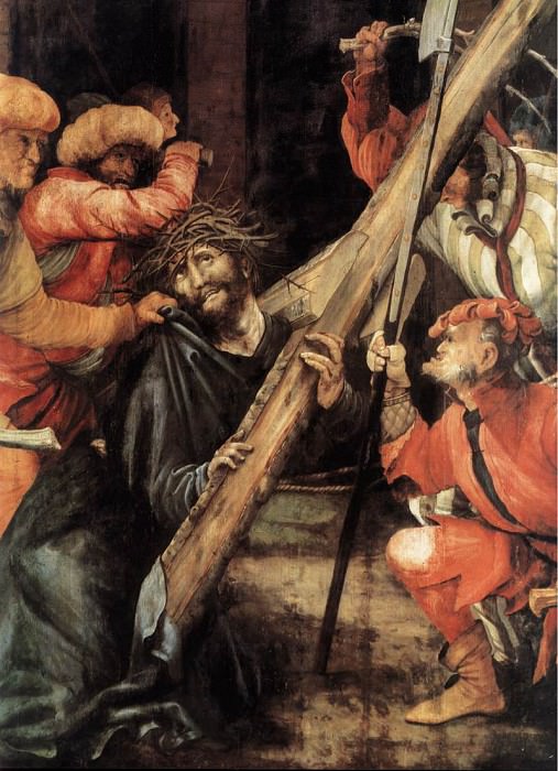 Несение креста, фрагмент. Маттиас Грюневальд