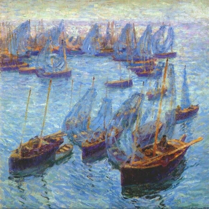 Бретонские рыбацкие лодки, 1912. Бернхард Гутман