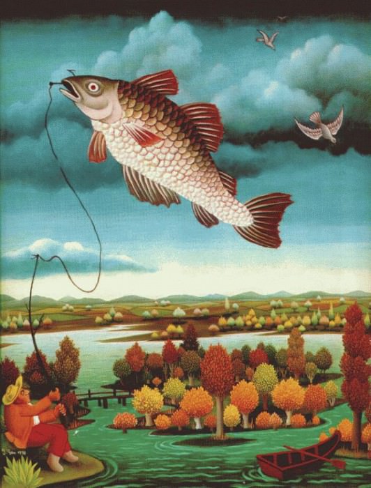 Рыба в воздухе, 1970. Иван Генералич